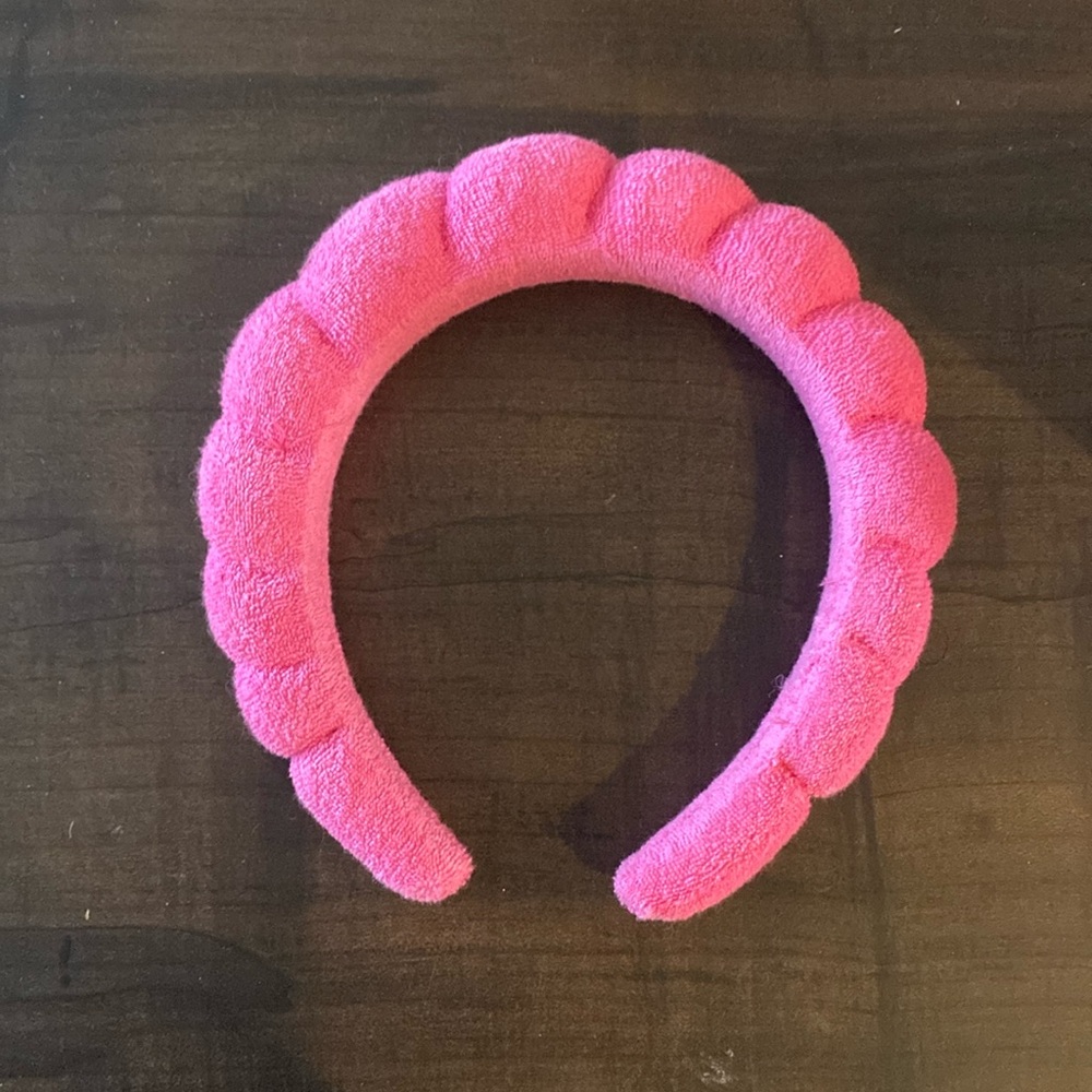 Hot pink plush headband
